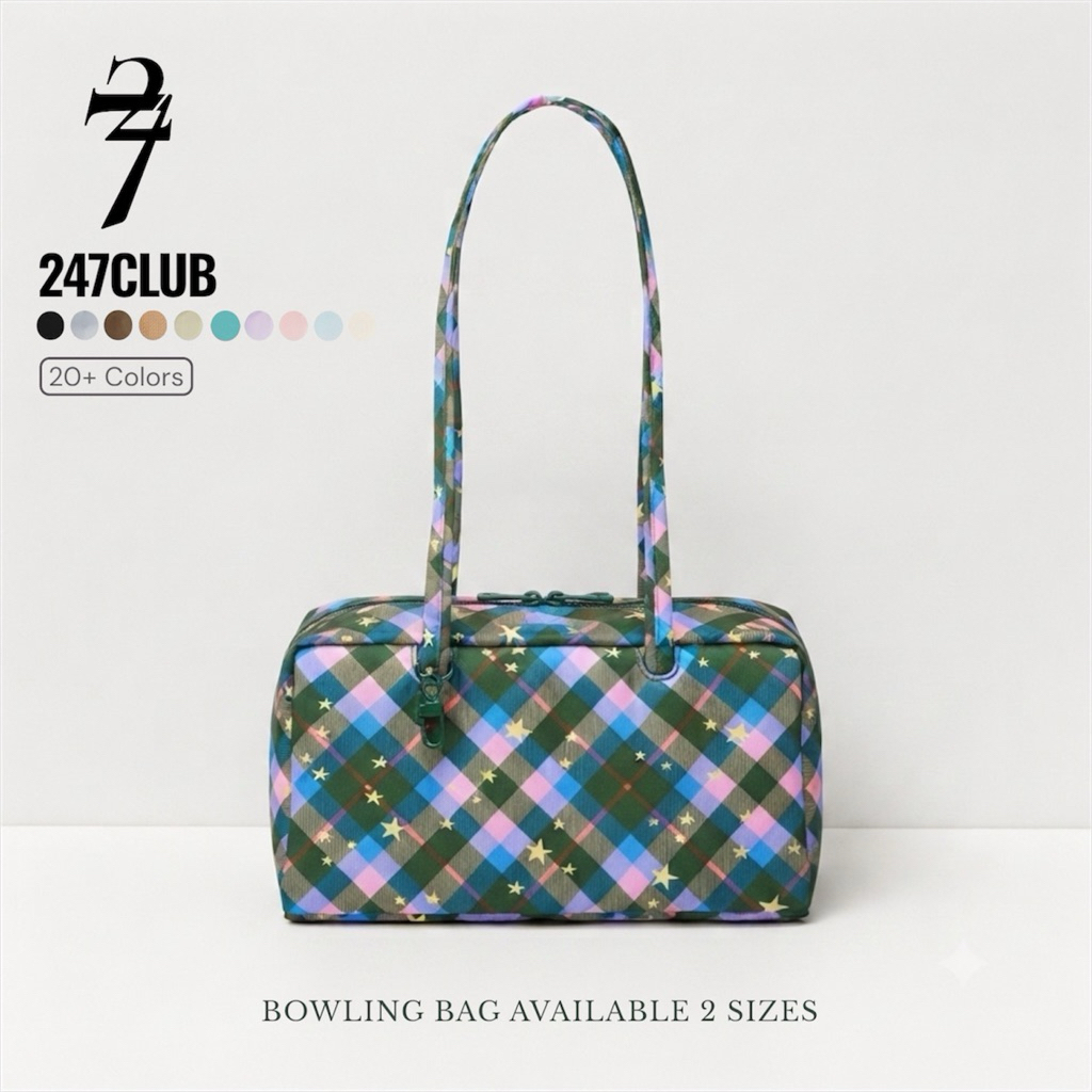 247CLUB Waterproof Washed Nylon Tote Bowling Bag 2 Sizes
