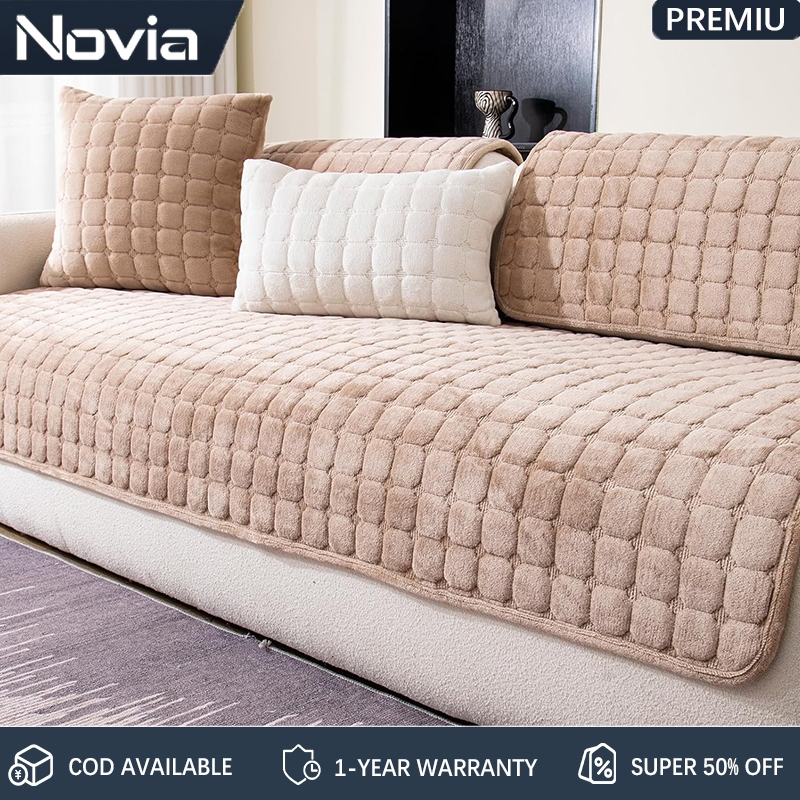 Novia Sofa Cover Stretchable Waterproof Sofa Cushion Cover Non Slip Easy Clean Thickened Durable