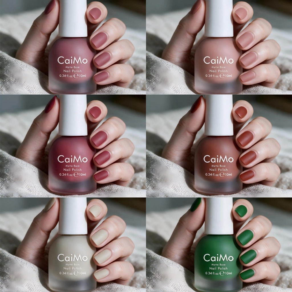 （6 Pcs Set）CaiMo Matte Nail Polish Waterproof No-Baking Quick-Drying Water-based No Need UV Lamp
