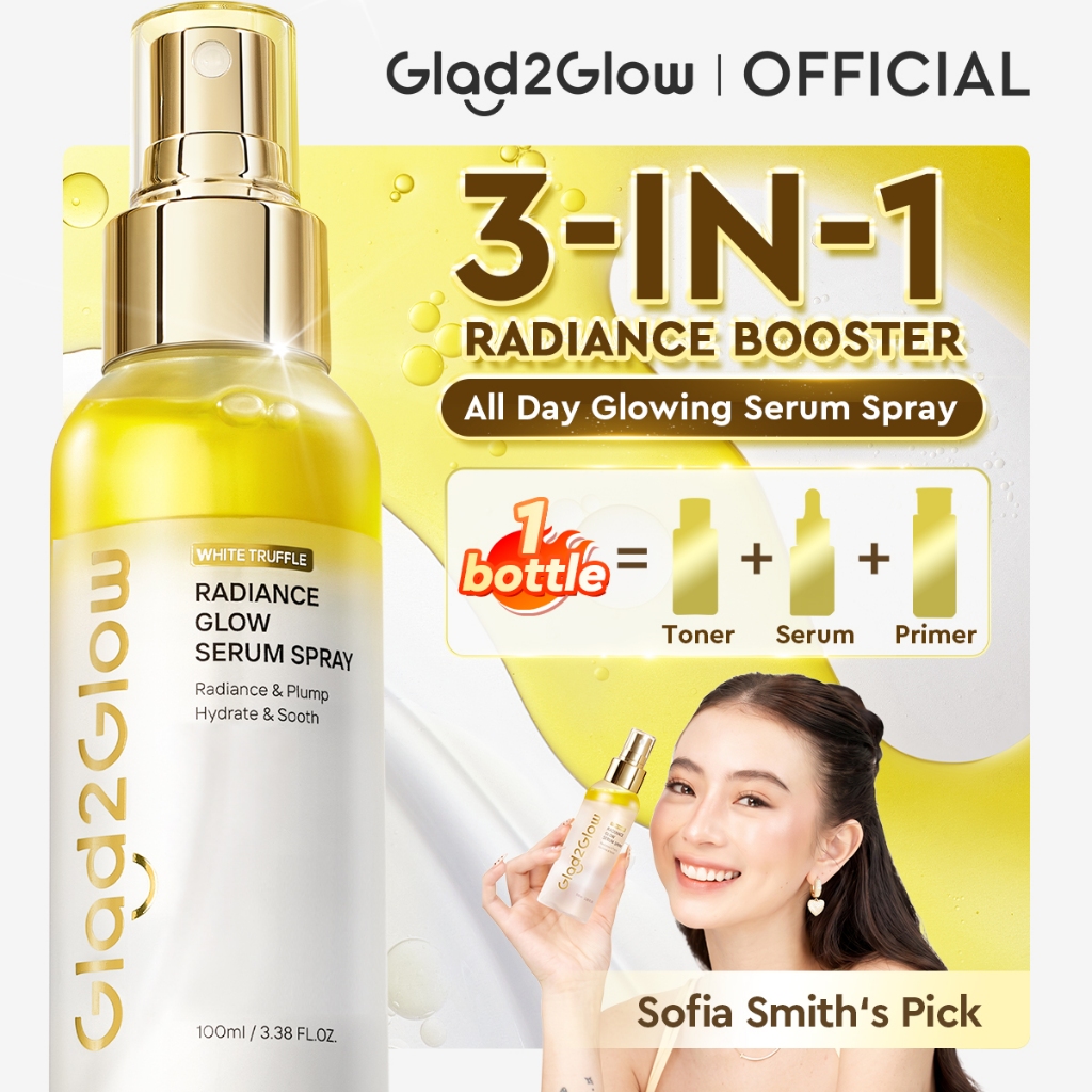 [TOP] Glad2Glow White Truffle Radiance Glow Serum Spray Face Mist Cooling Setting Hydrating Solution
