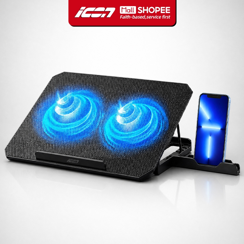 ICON Laptop Cooling Pad Bracket With Adjustable Bottom Corner 125mm 2 Large Fans Instant Delivery