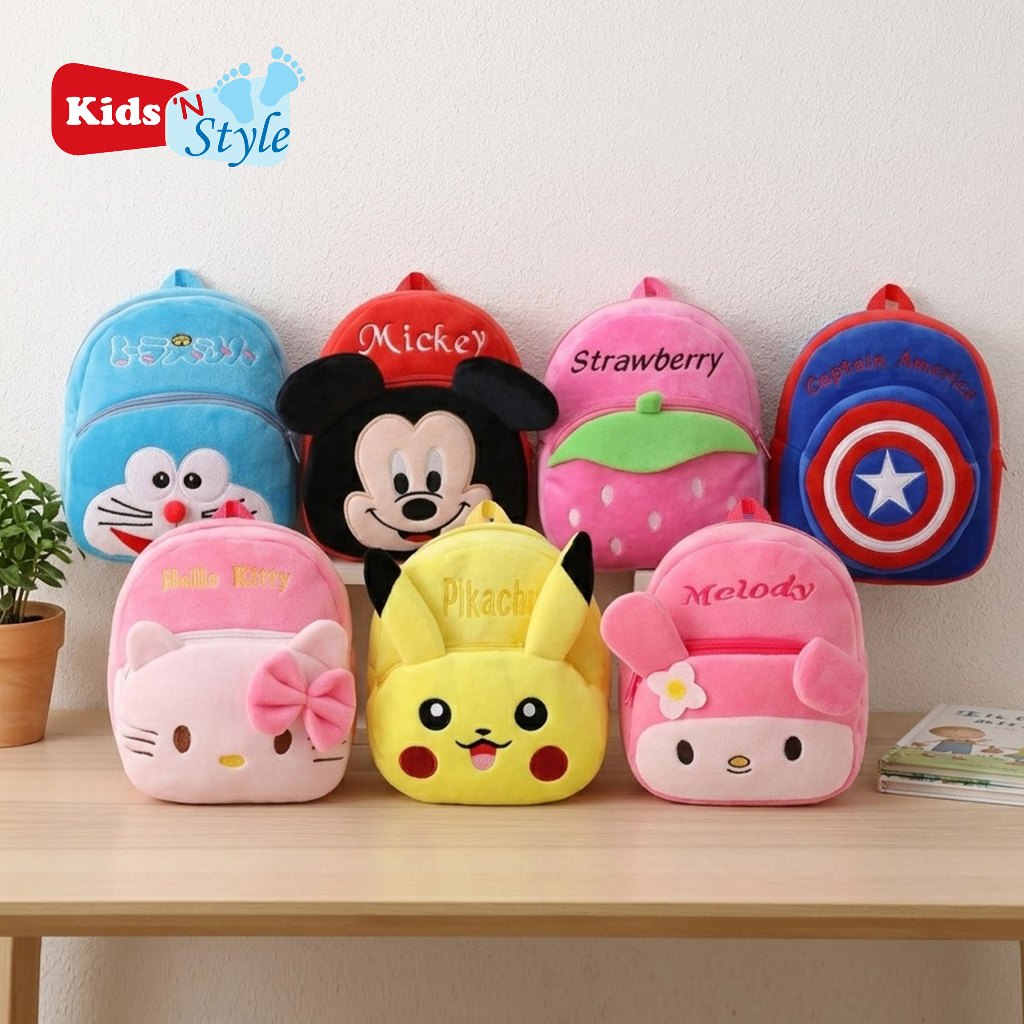 Adorable Kids Plush School Backpack Lightweight Travel and Daily Bag For Baby Boy Girl