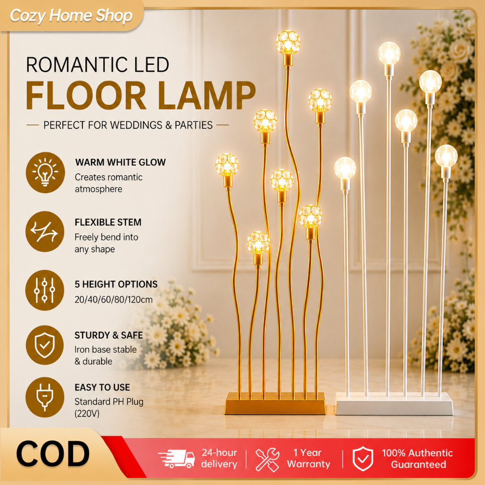 5-Head LED Romantic Floor Lamp with Bendable Fairy Lights for Wedding Birthday & Home Decor COD