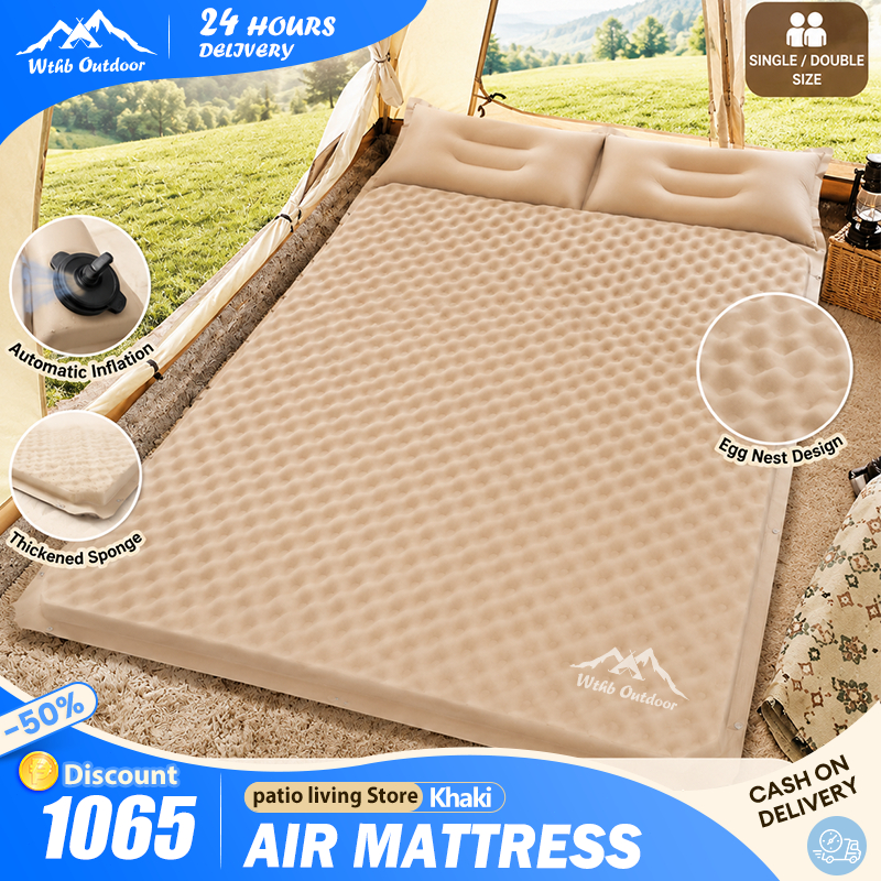 Wthb Outdoor Automatic Air inflation Outdoor mattress Automatic inflatable Mat Camping Tent bed COD