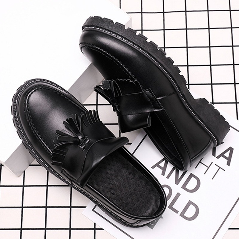 [Ready Stock]Korean Loafers For Men and Women Casual Loafers Unisex Slip On Tassel Leather Loafers