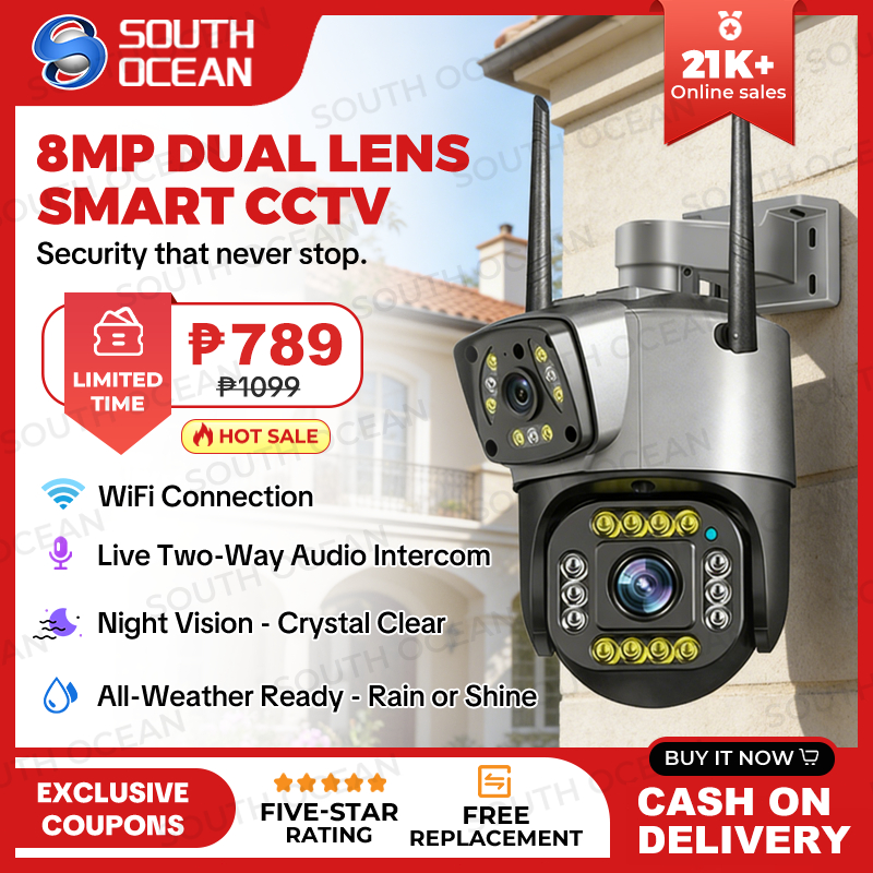 8MP V380 Pro Outdoor CCTV Dual Lens Camera Wifi Connect Cellphone With Voice Waterproof Night Vision