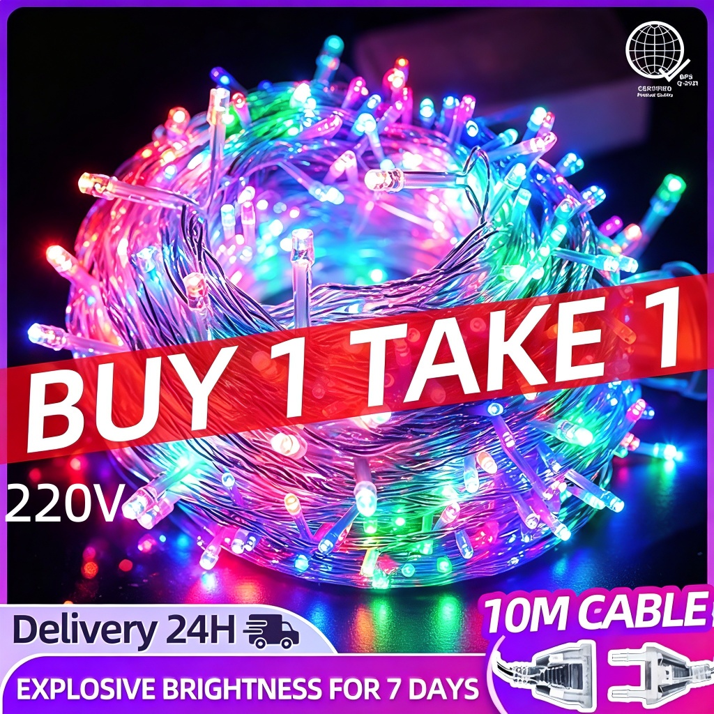 220v 10M 100 LED Holiday Decoration Light Outdoor indoor Party Light String Decoration