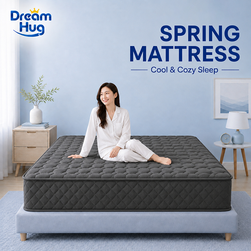 DreamHug 8 inch Memory Foam Spring Mattress Roll Packed Single/Double/Queen/King 10 Year Warranty