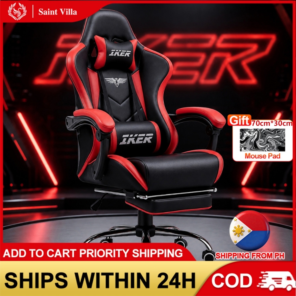 Saint Villa Gaming Chair Ergonomic Reclining Computer Chair with Footrest Racing Style