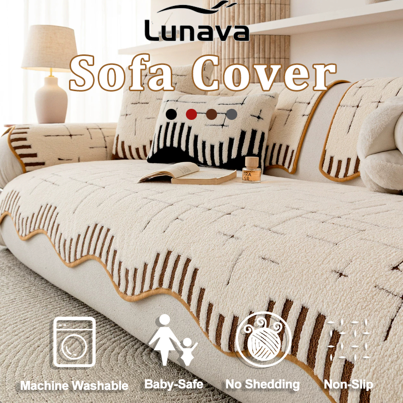 LUNAVA Sofa Cover L Shape Universal Sofa Cover All-Season Sofa Cushion Non-Slip 1/2/3/4 Seater