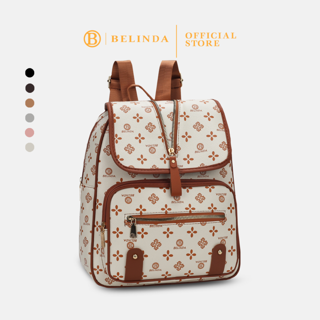 BELINDA Backpack For Woman PU Leather Korean Fashion Cute Ladies Girl College School Bag M52021