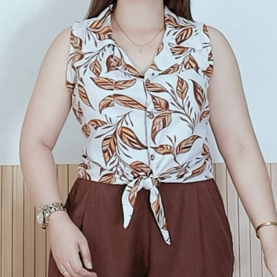 D&C - Vera Sleeveless Tie Knot Blouse |BLOUSE ONLY| (free size - medium)