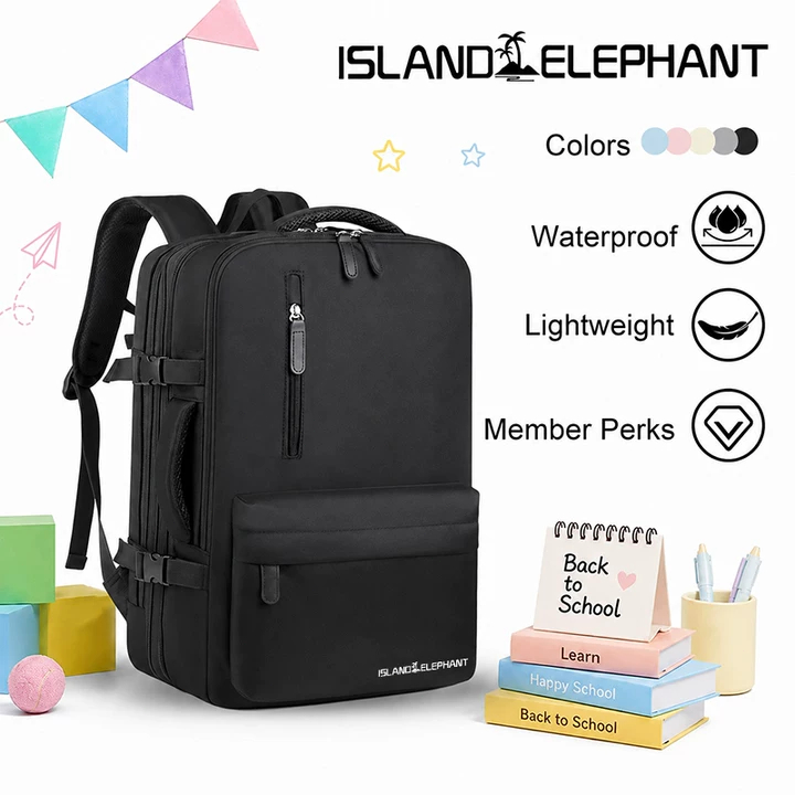 ISLAND ELEPHANT Expandable Outdoor Waterproof Travel Backpack Laptop Travel Bag