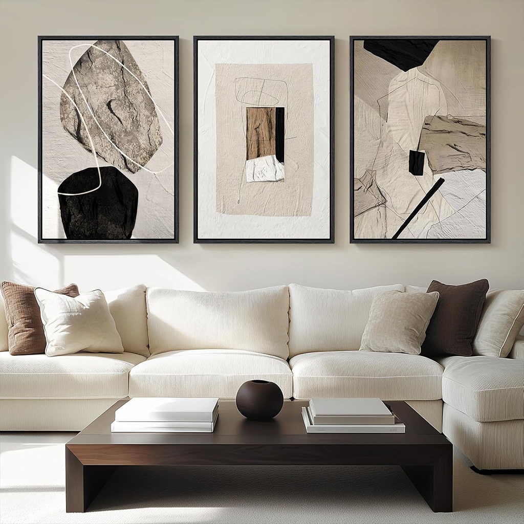3Pcs Minimalist Abstract Wall Art Minimalist Line Art Painting Print for Living Room Home Decor