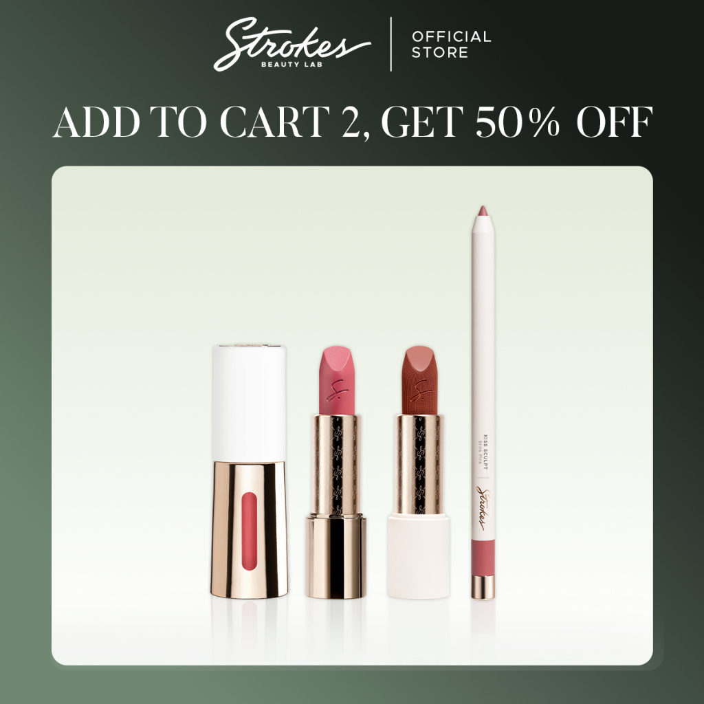 [Exp. 01/2027] Add 2, Get 50% Off - Strokes Silk Kiss, Kiss Sculpt, Satin Creme Kiss, & Velvet Matte