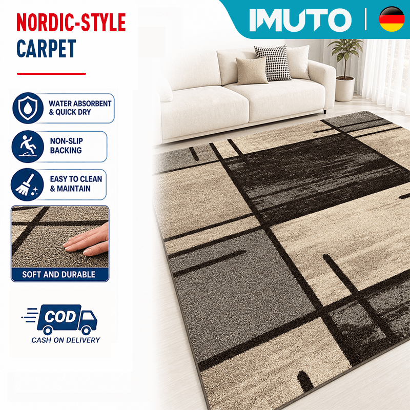 IMUTO Non-Slip Carpet For Bedroom Crystal Velvet Carpet 3D Floor Mat Carpet Living Room Rug Bottom