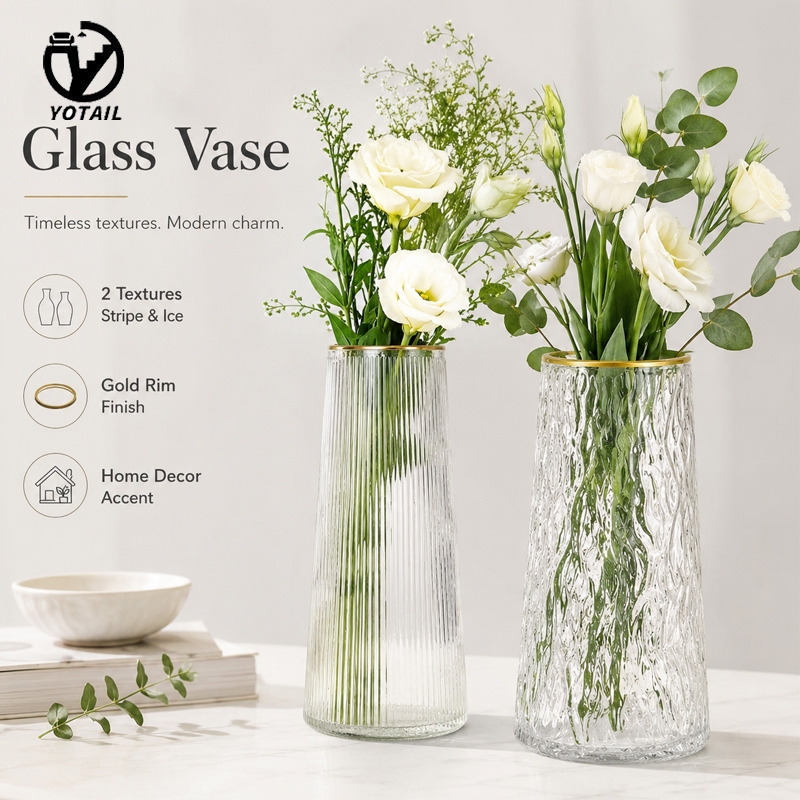 Transparent glass vase high-end vase hydroponic flower arrangement living room desktop decoration