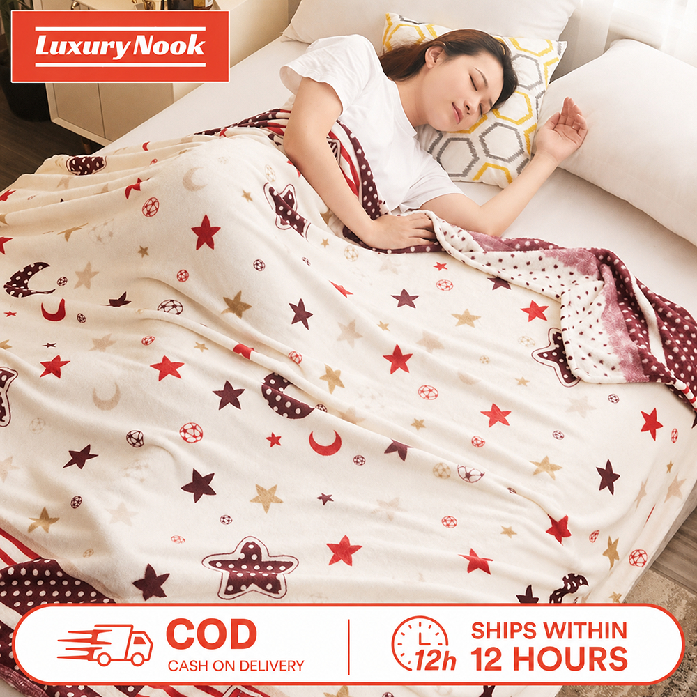 【Luxury Nook】Super Soft Fluffy Blanket Queen Size 180x200cm Microfiber Warm Cover for Adult