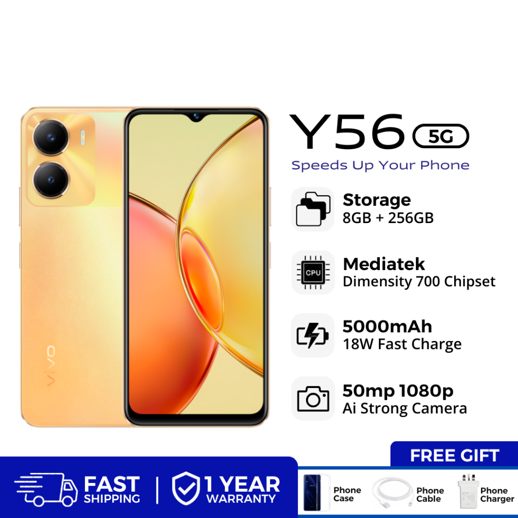 Y56 Smartphone | 8GB RAM+256GB ROM | 50MP Camera | 44W FlashCharge | 5000mAh Battery Life