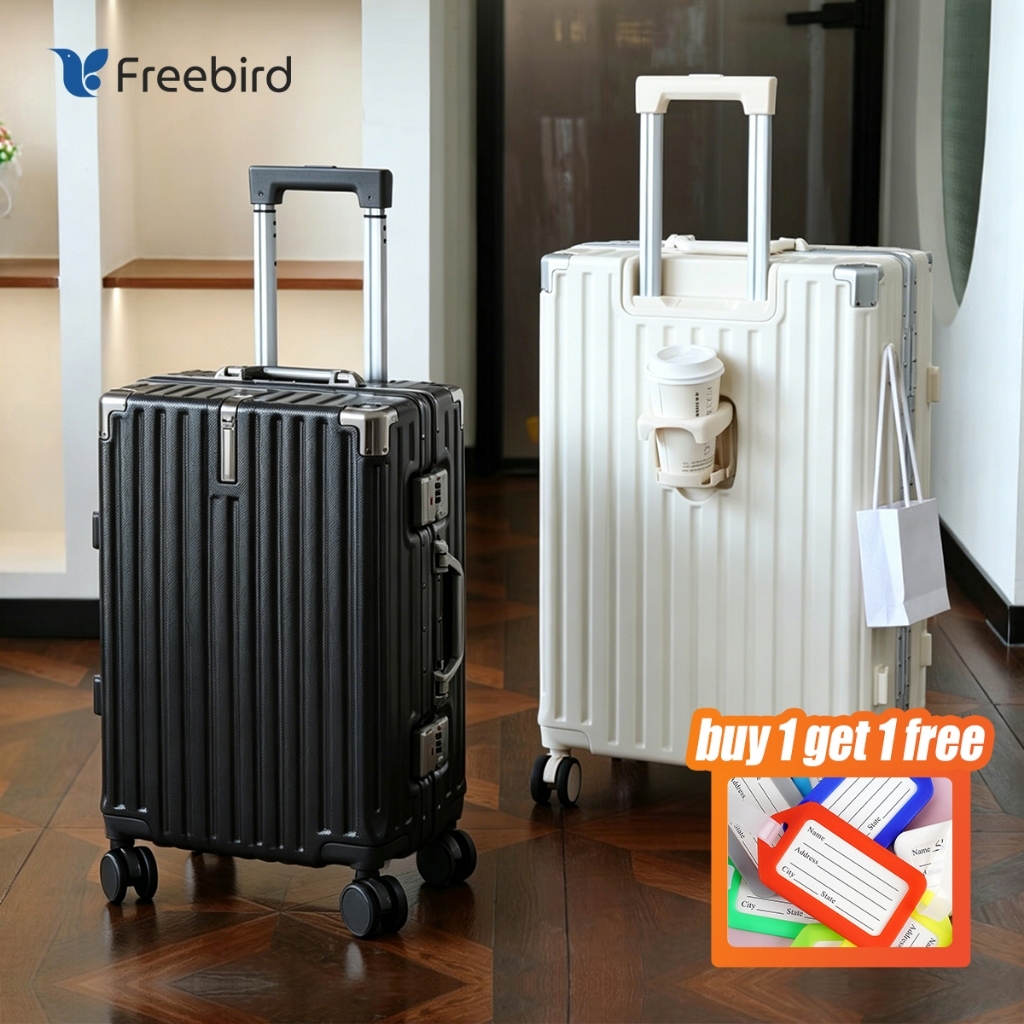 Freebird Durable Aluminum Frame Hardcase Luggage 20/24/28 Inch Spinner Maleta with Reinforced Zipper