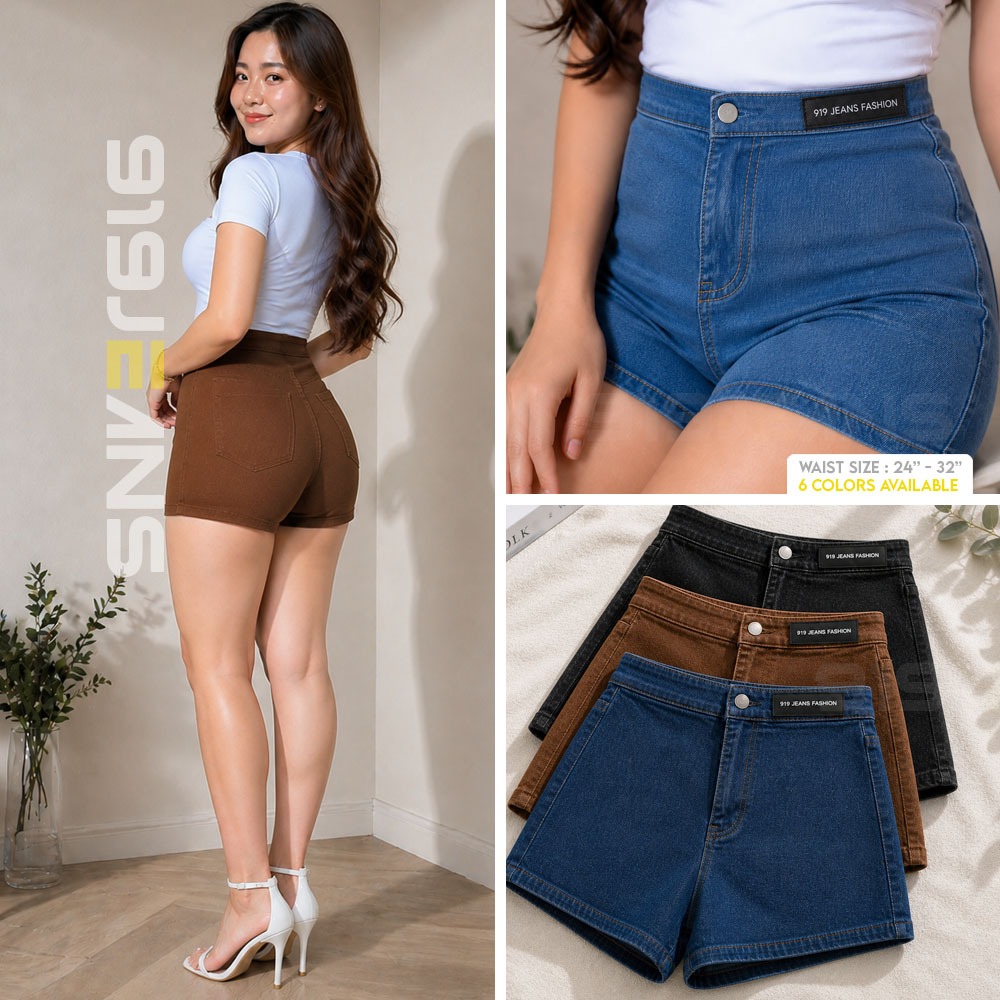 919 Jeans : 6 Colors Womenswear Korean Streetwear High Waist Denim Skinny Sexy Fitted Shorts 236