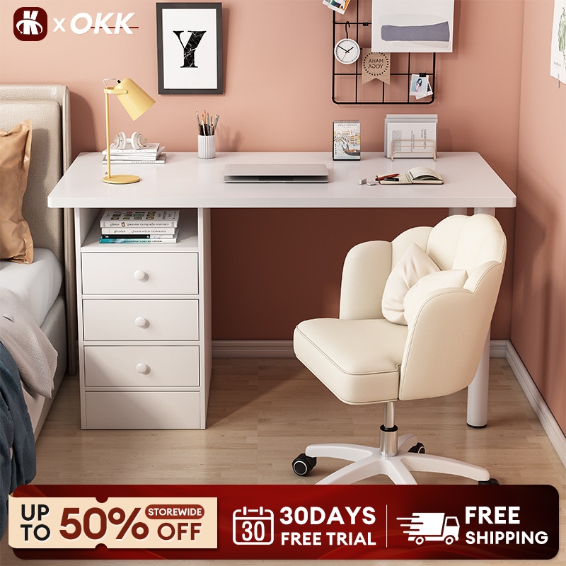 【Lowest Price】Computer Desk With Drawer Wooden Office Table Desktop Study Table On Hand