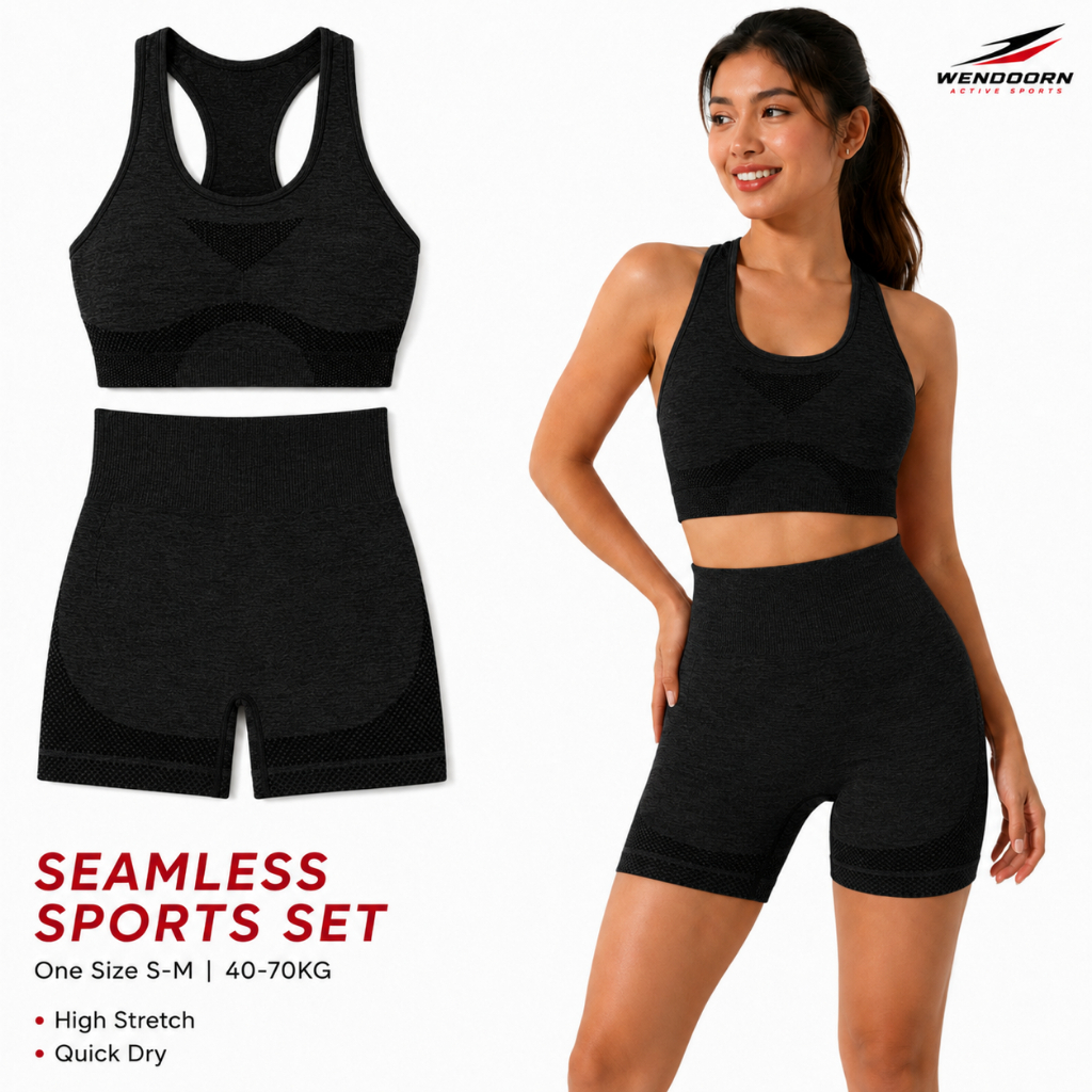 Gym Set Workout Clothes for Women Seamless Sports Bra High Waist Running Shorts Fitness Athletic COD