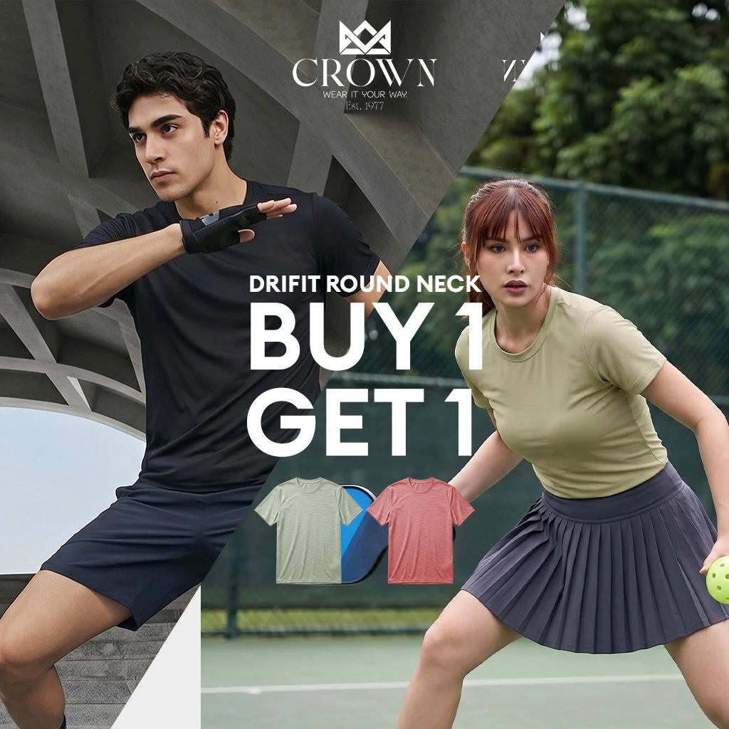 Crown Buy 1 Take 1 Drifit Shirt for Men Active Wear Dri fit Shirt Womens Unisex for Sports