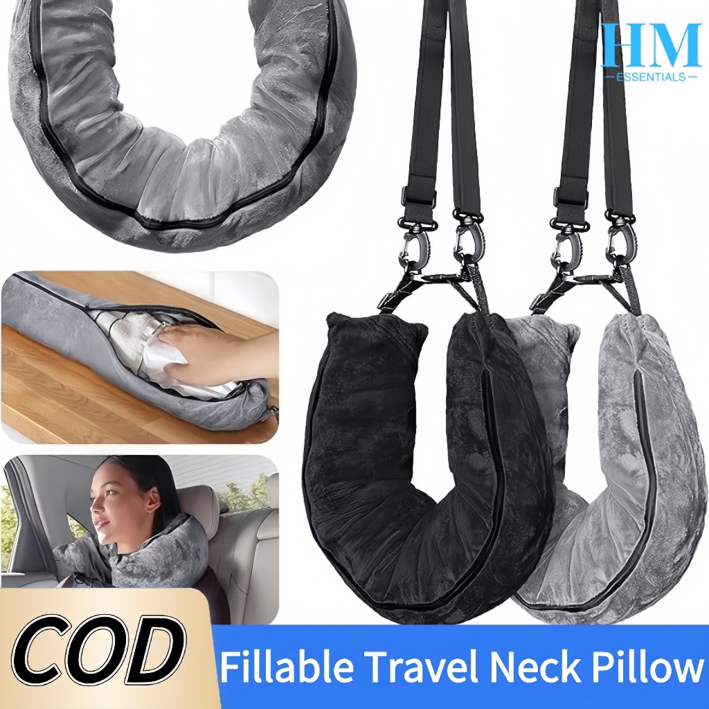 Fillable Travel Neck Pillow Portable Neck Pillow Multifunction Travel Bag Pillow Fillable NeckPillow