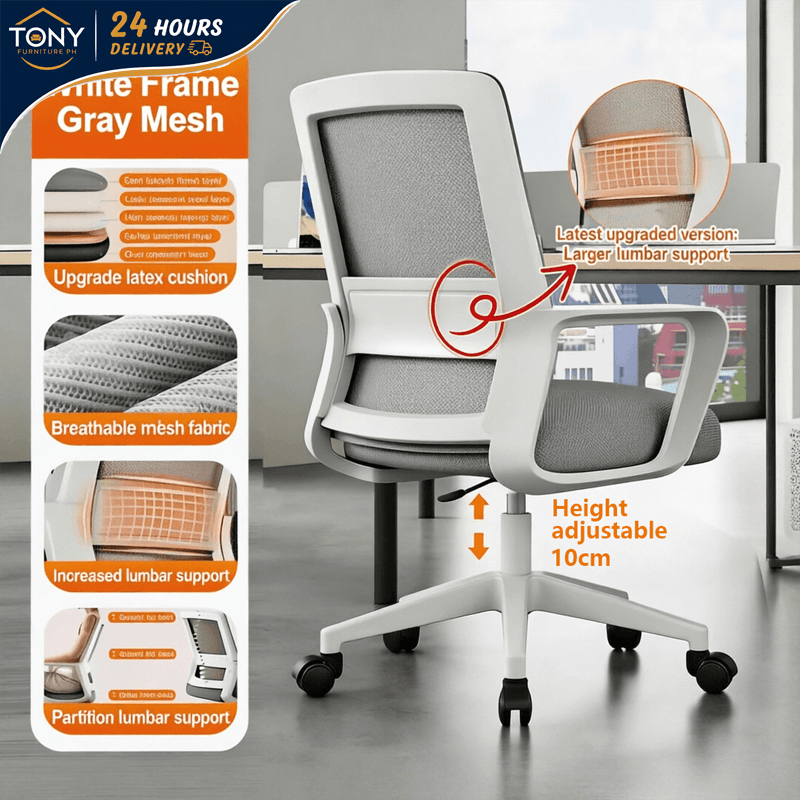 Office Chair Ergonomic Chair Computer Rotating Chair Study Mesh Chair With Armrest 360° Lifting
