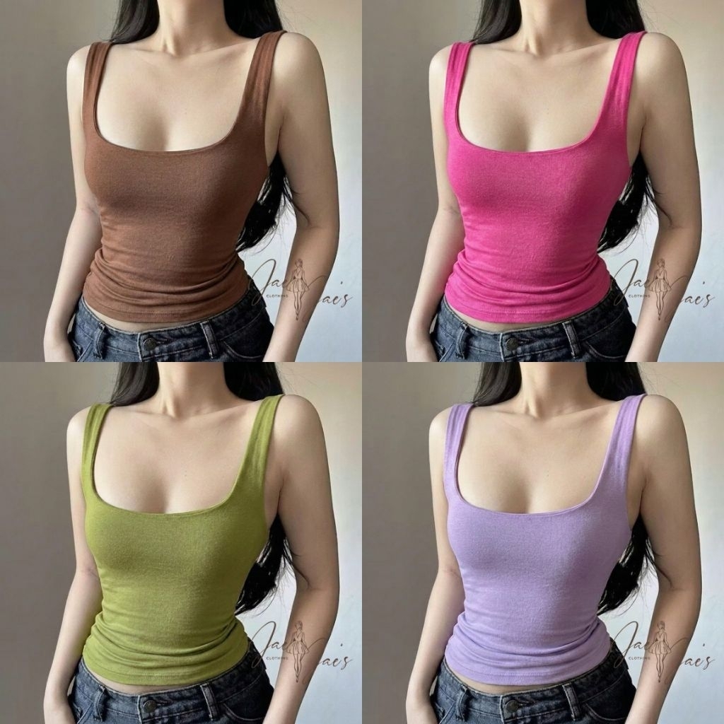 Calla Tank Top Double Lining Full Length Cotton Basic For Women Womenswear