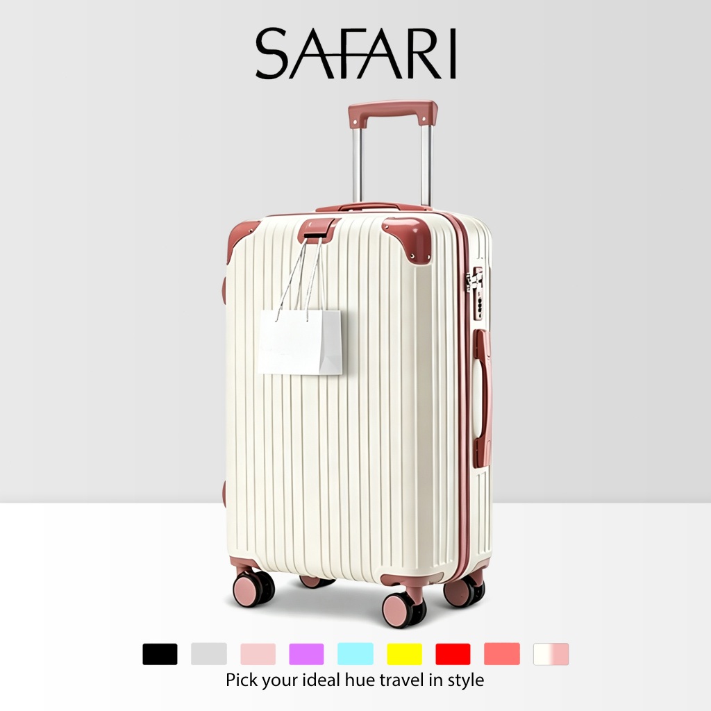 SAFARI 20-28 inch Luggage with Cup Holder Charging Port Travel Bag Hand Carry Maleta Trolley Case