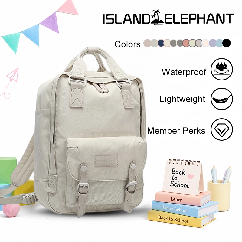 ISLAND ELEPHANT Doughnut Backpack Waterproof Laptop Backpack Back To School