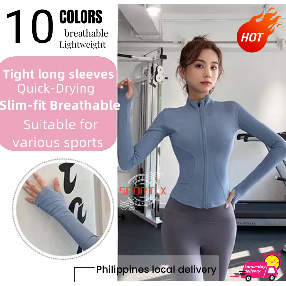 Yoga Jacket for woman Long Sleeved Tights Jacket Quick Drying Fitness Running With Zipper Tops
