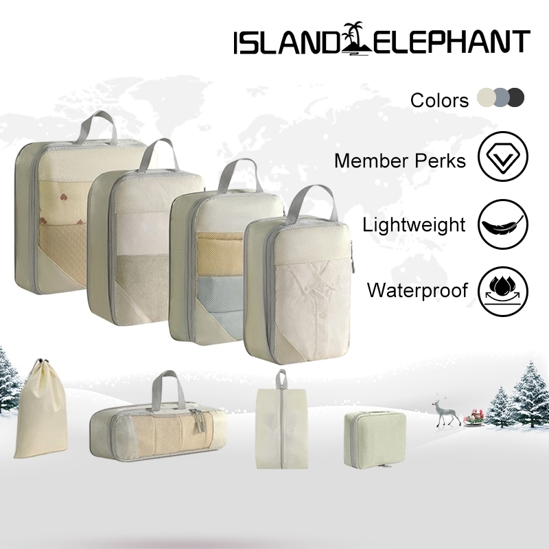 ISLAND ELEPHANT Travel Organizer Bag Compression Luggage Packing Bag Breathable Mesh Foldable
