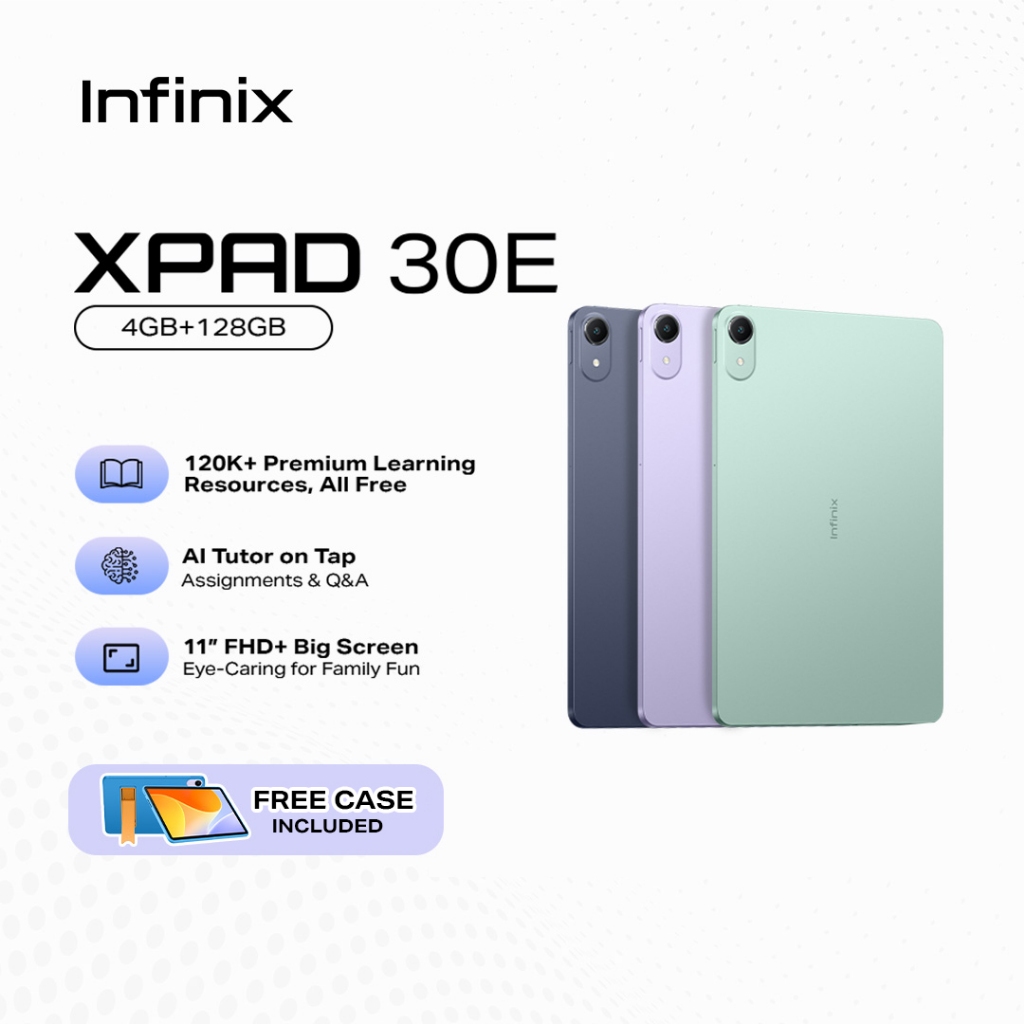 Infinix XPAD 30e 4G LTE + WiFi, 4+128, 120K Free Resources, 11" FHD+ Tablet (1 Yr Local Warranty)
