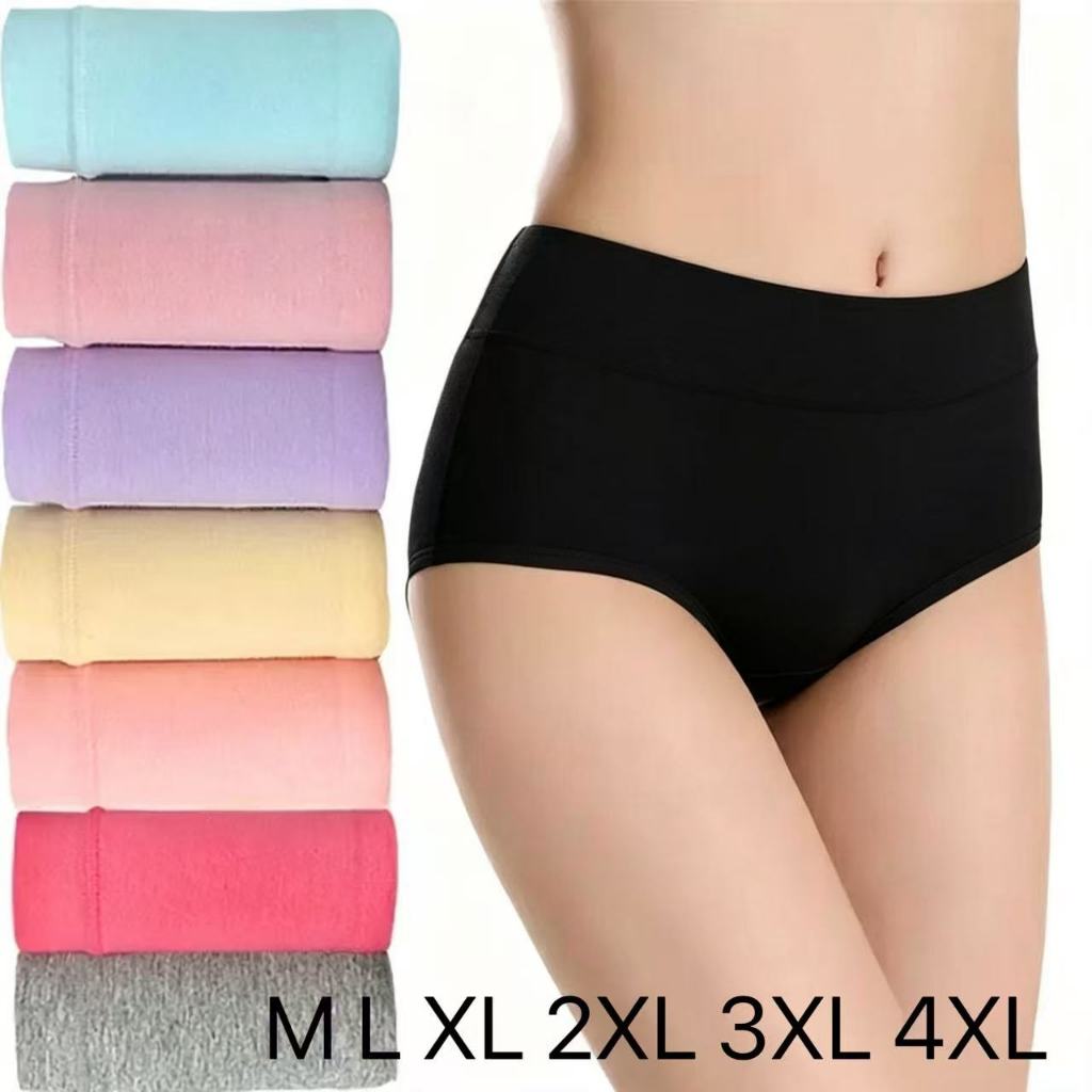 6Pcs Cotton Panties Medium Waist Tummy Control Elastic Design Elastic Women's underwear