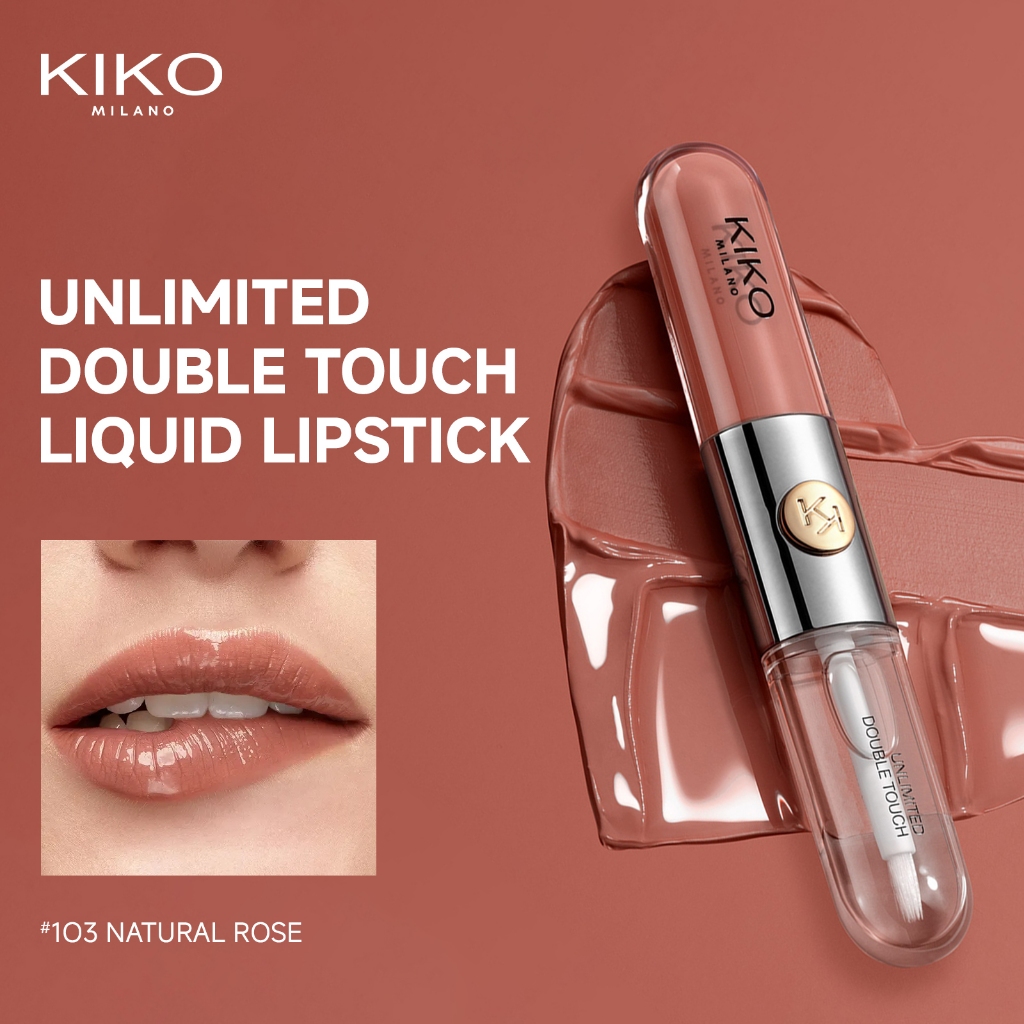 KIKO Milano Double Headed Lip Gloss provides long-lasting hydration 103# Liquid Lipstick 6ml