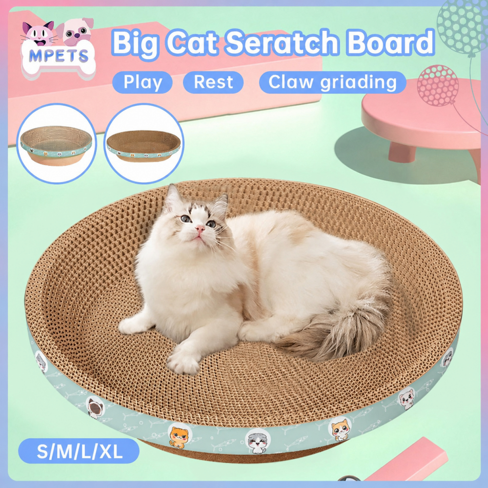 Cat Scratcher Oval Cat Scratcher Bed wear-resistant Cat Scratch Pad for Indoor Cats with Catnip