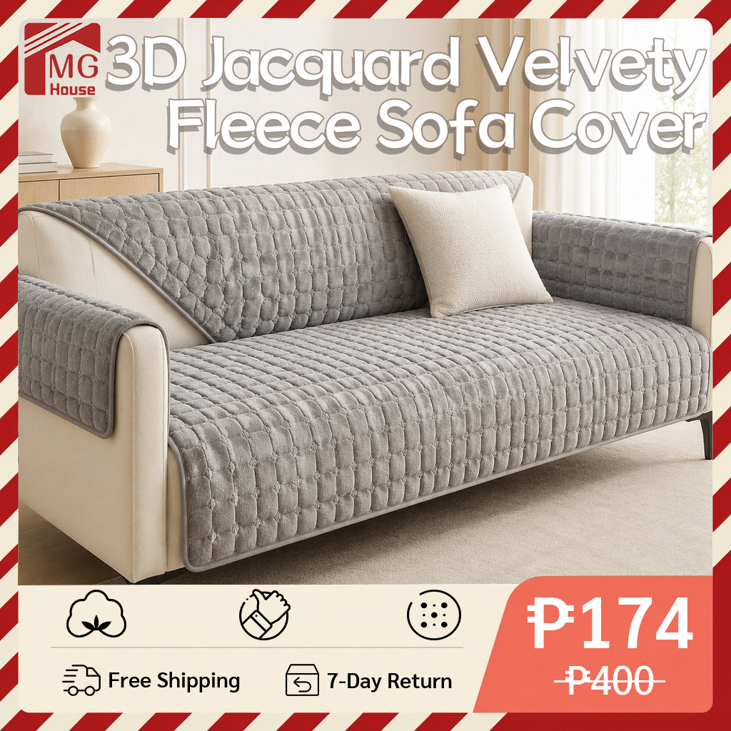 Sofa Cover Flannel Slip-Resistant Microfiber Sofa Cover Set L Shape Sofa Cover Stretchable
