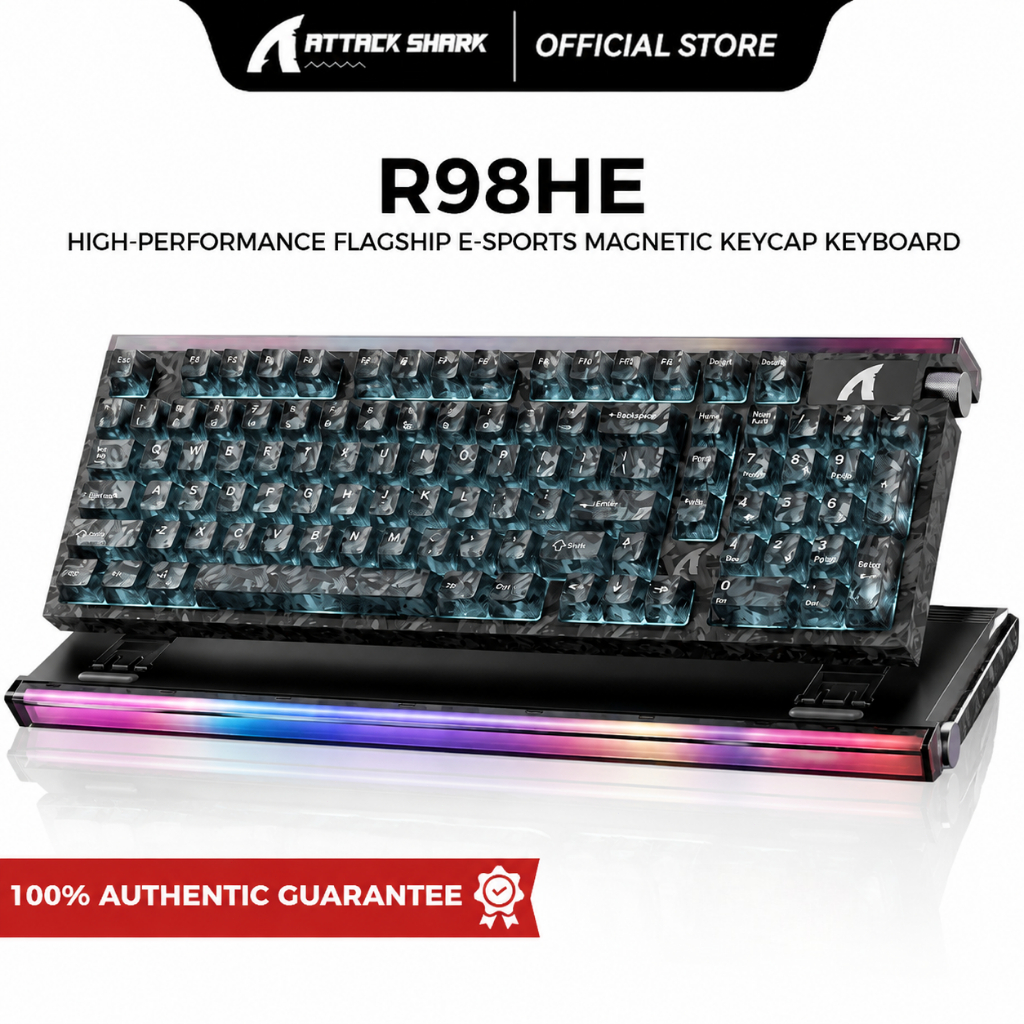 ATTACK SHARK R98 HE Carbon Fiber Rapid Trigger Keyboard Magnetic Switch 0.08ms Ultra-low latency