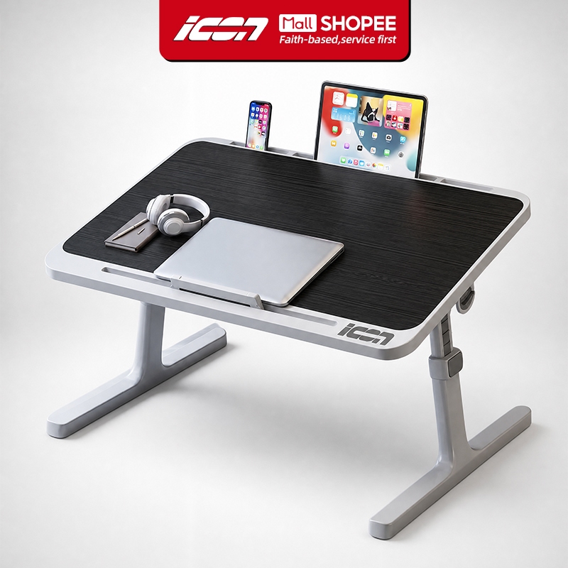 ICON Lazy Table Folding Computer Desk For LaptopPortable Study Bed Small Table Board Foldable Leg
