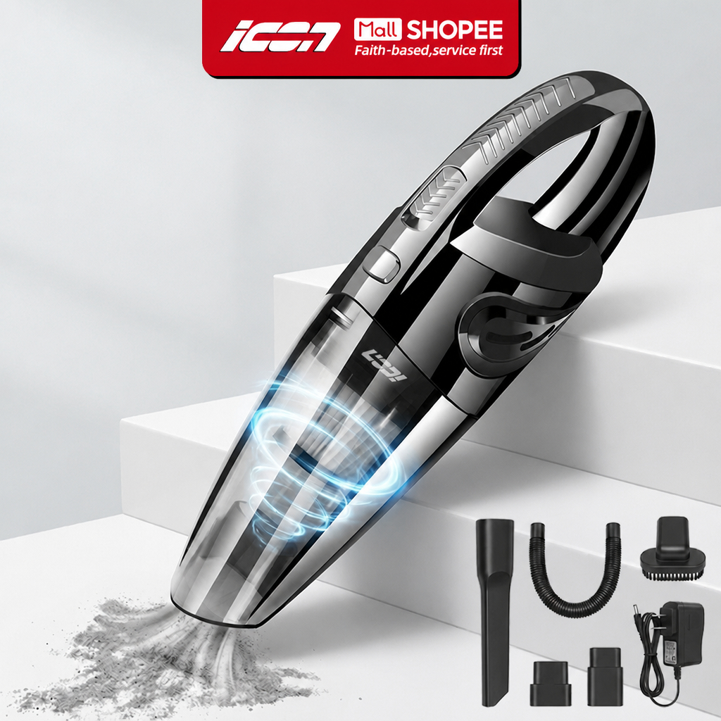 ICON High Power Car Mounted Wireless Vacuum Mini Cleane Portable Handheld Wet&Dry For Car/Home/Bed