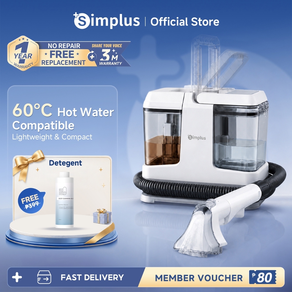 Simplus Fabric and Carpet Vacuum Cleaner Spot Vacuum Cleaner Wet & Dry Use Portable and Lightweight