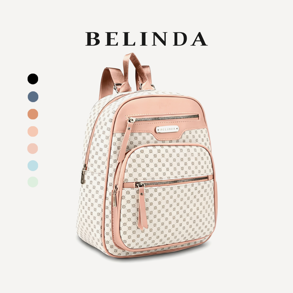 BELINDA Backpack For Women PU Leather Korean Fashion Cute Girl Waterproof College School Bag M1231