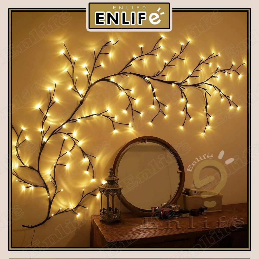 𝑬𝑵𝑳𝑰𝑭ë LED Branch vine lamp 144 leds Wall Light holiday decoration tree lamp Bedroom Light