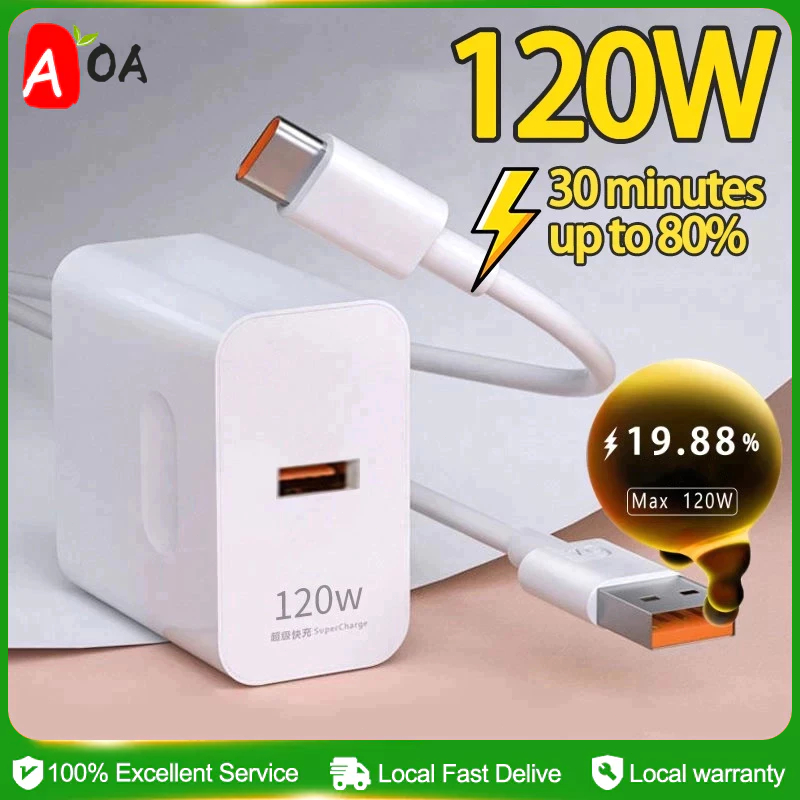 Type C charger fast charging 120W 6A Super Fast charger For Mobile Phone Charger Set