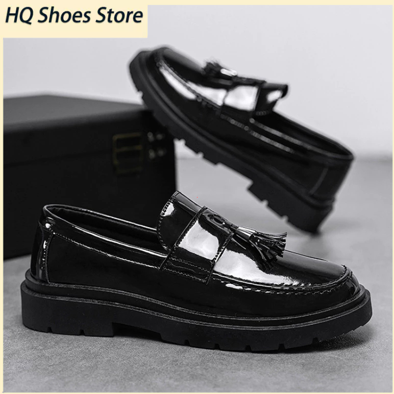 Men's Loafers & Boat Shoes New Business Shiny Casual Leather Shoes Size39-45