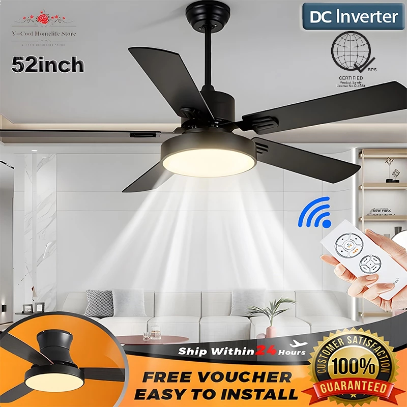 Nordic Ceiling Fan With Light Wood Chandelier Fan 6 Speed Remote Fan Lamp Industrial Fans 3 Lights