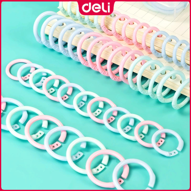 Deli Loose-leaf Color PE Binder Ring Notebook Headphone Bundle Cable Storage